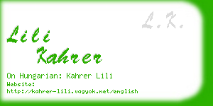 lili kahrer business card